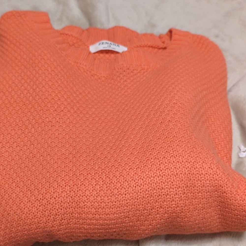 Zenana 1XL Peach Or Salmon Sweater